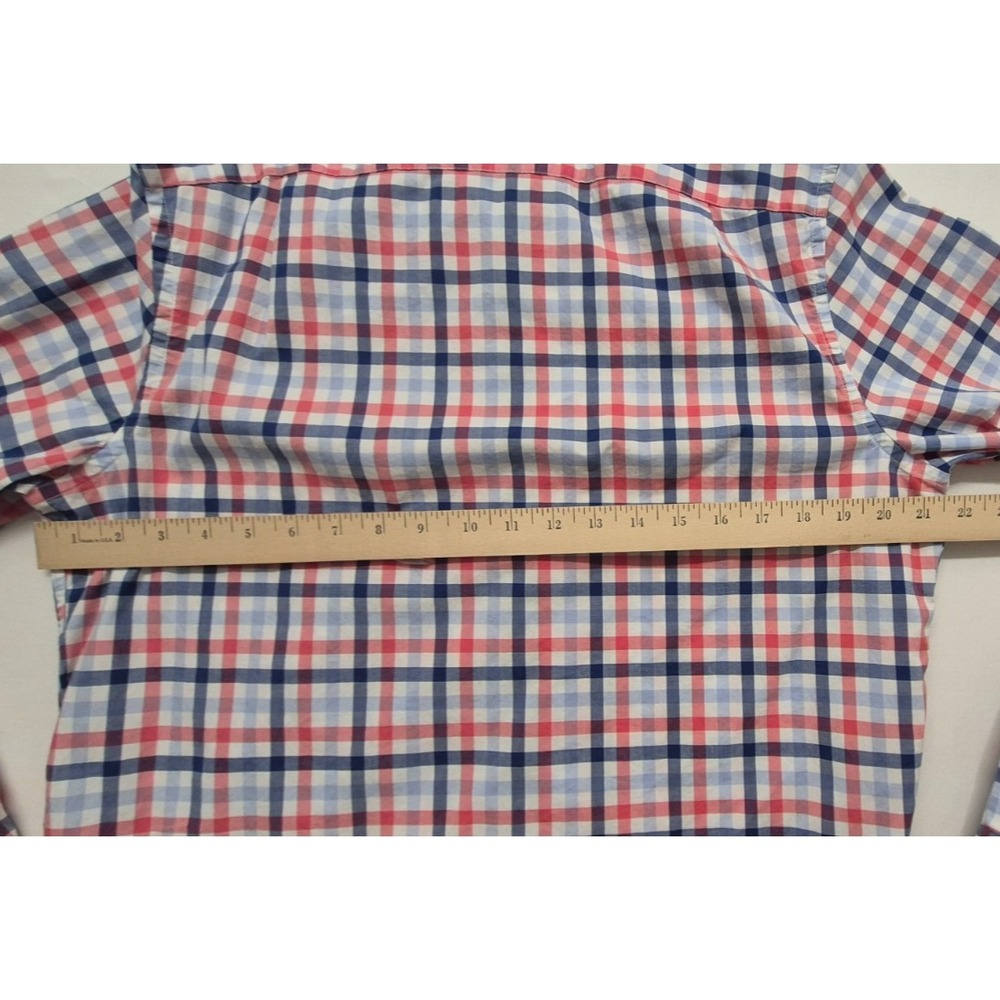 Nautica Classic Fit Stretch men's pink/wht/blue plaid long sleeve button up sz M - Picture 16 of 16